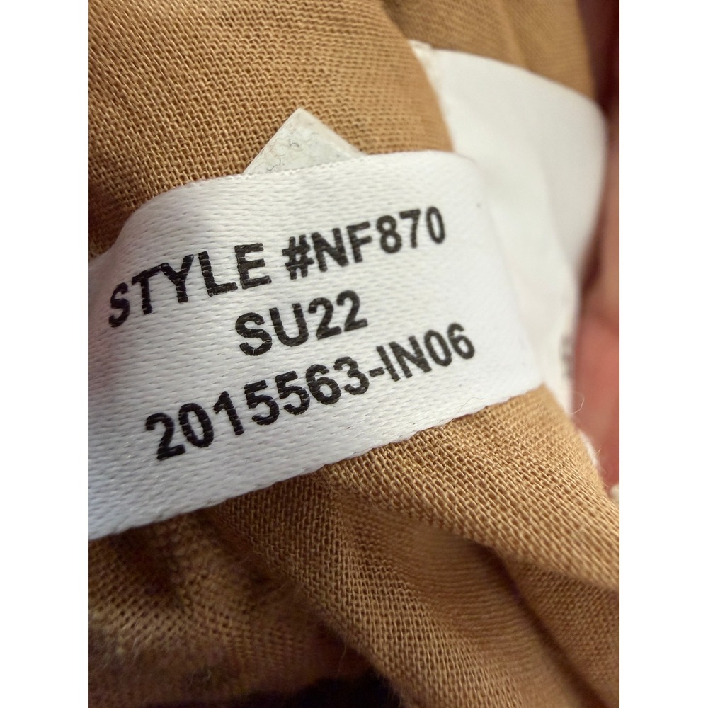 Madewell Seersucker Mini Dress Medium NWT Tan Puff Sleeve Cut Out NF870 - Picture 12 of 16